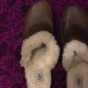 ugg leather and fur clogs